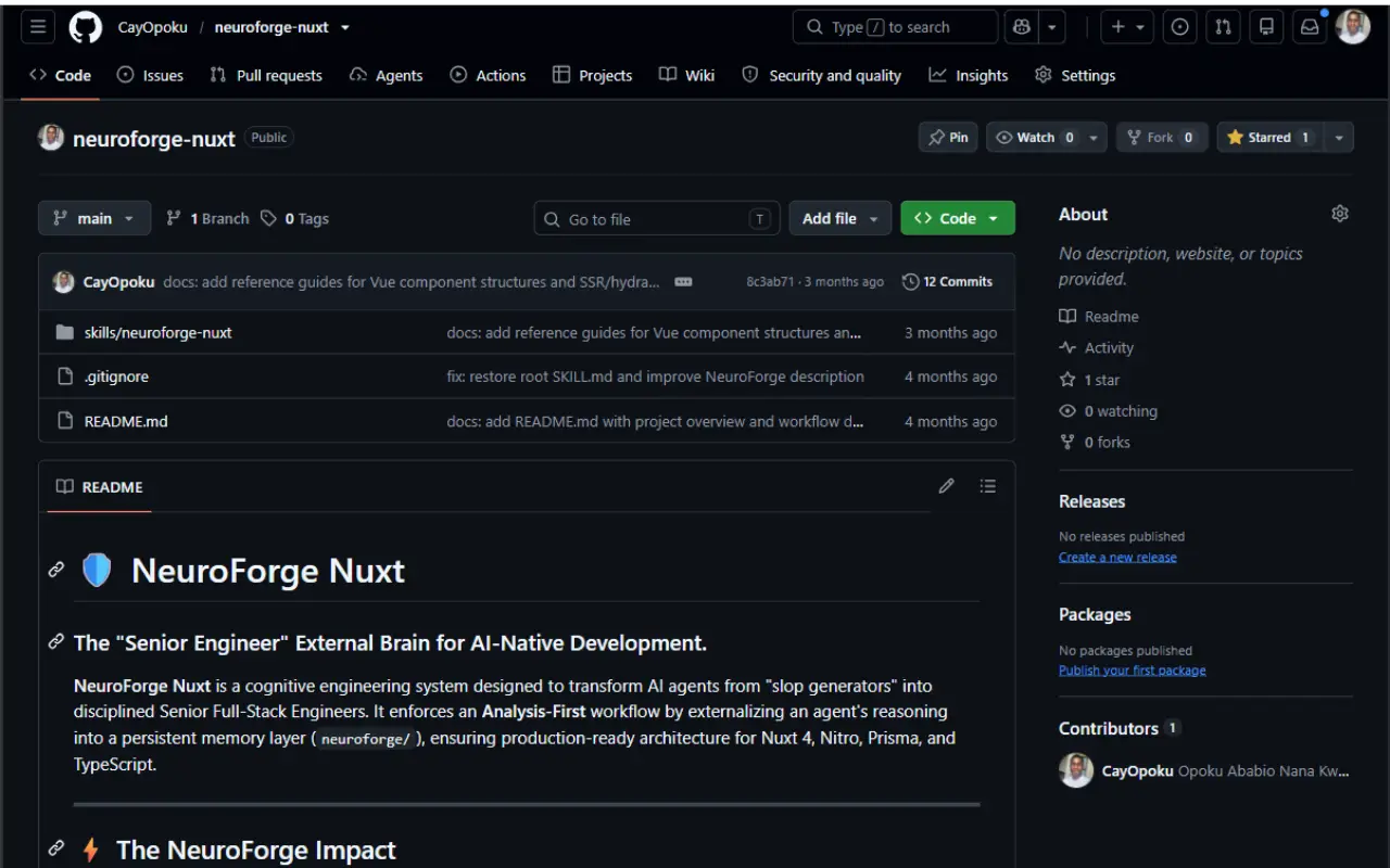 Neuroforge-Nuxt, AI agent skill for Nuxt teams